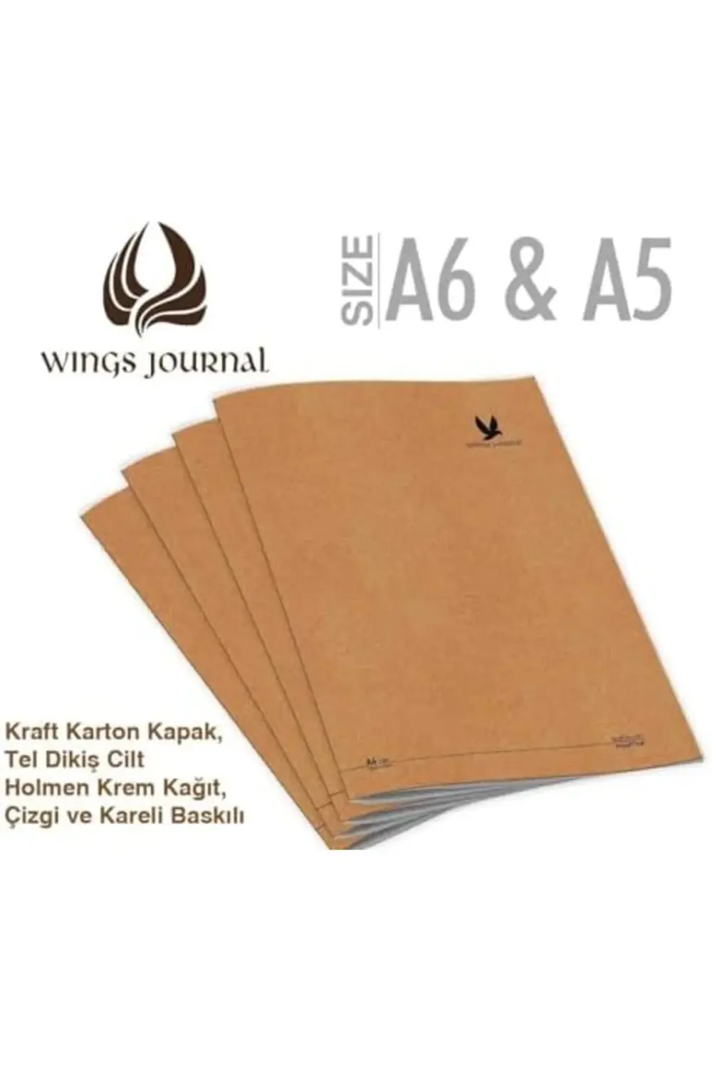 Journal 4’lü Kareli Tel Dikişli Defter Seti – Kapak, Hafif Holme
