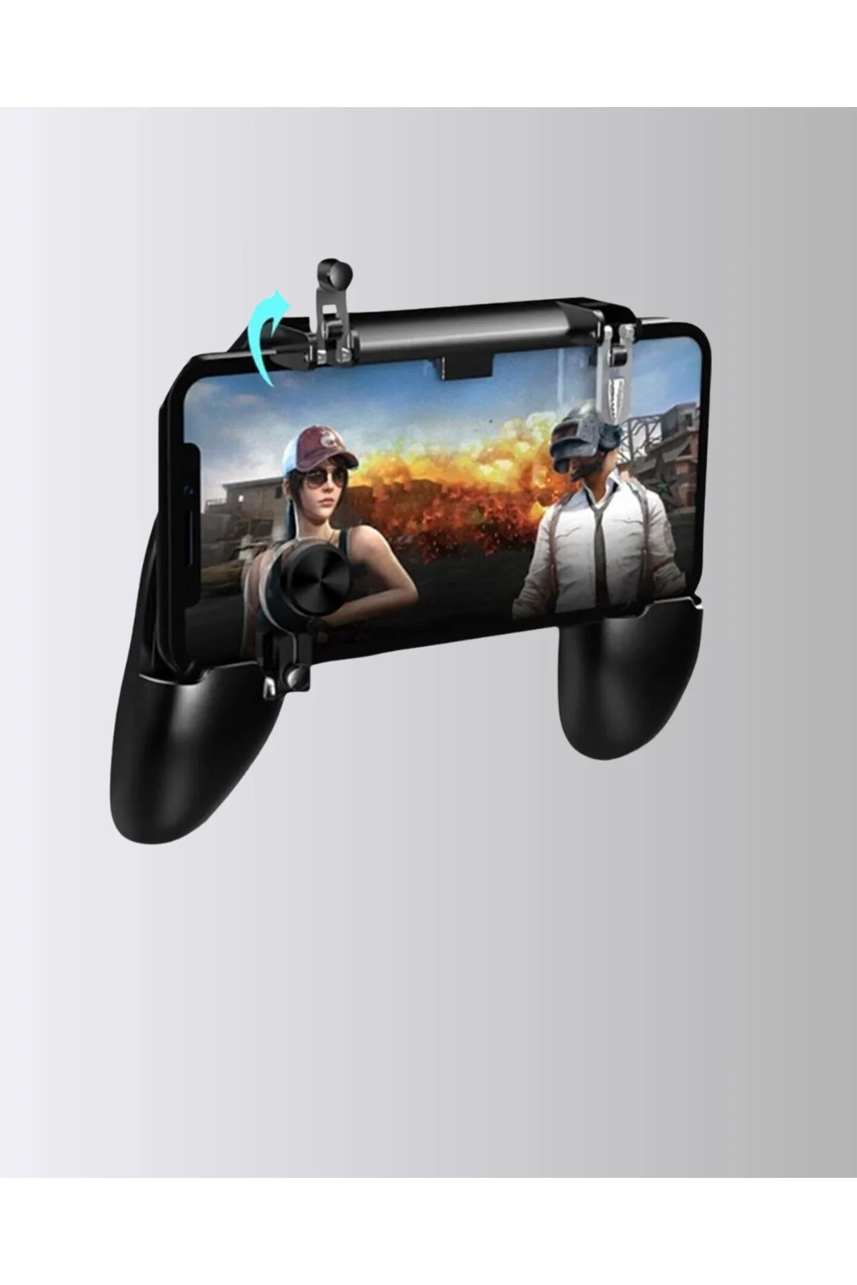 Joystick ve Parmak Tetikleyicili Mobil Oyun Gamepad Tutucu