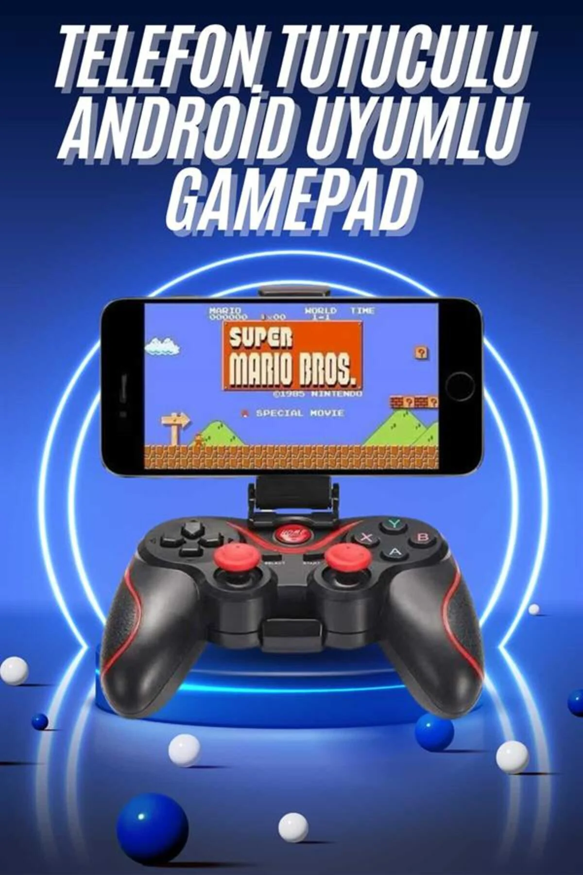 Joystik Gamepad Bluetooth Telefon Tutucu Oyun Kolu Telefon Androi
