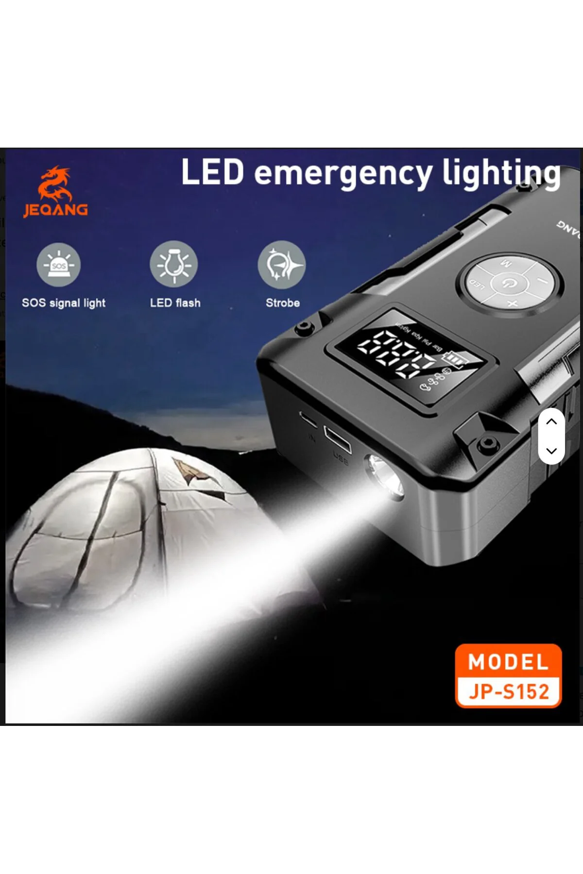 JP-S152 Akü Takviye Cihazı Lastik Şişirme Özellikli Powerbank 12V