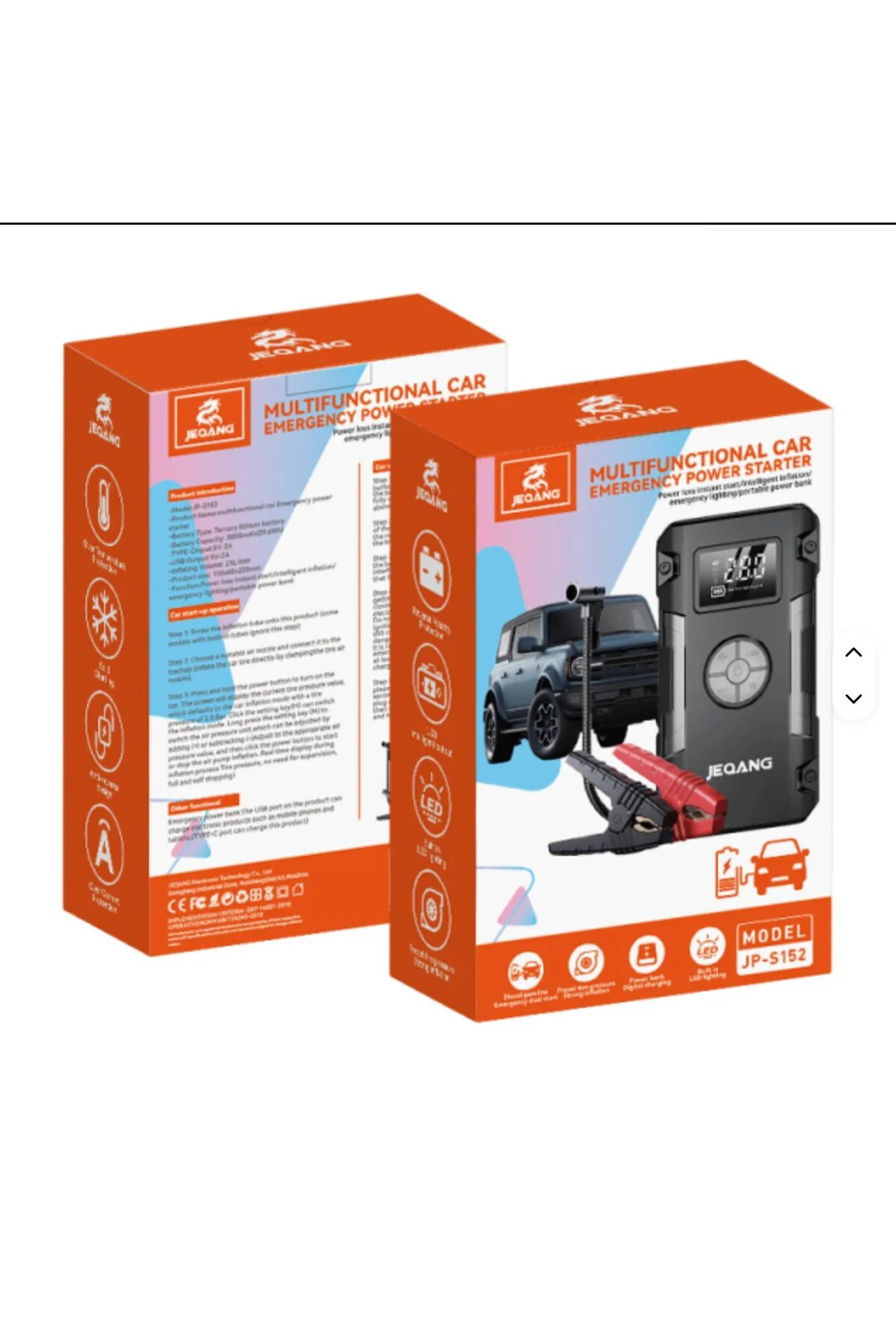 JP-S152 Akü Takviye Cihazı Lastik Şişirme Özellikli Powerbank 12V