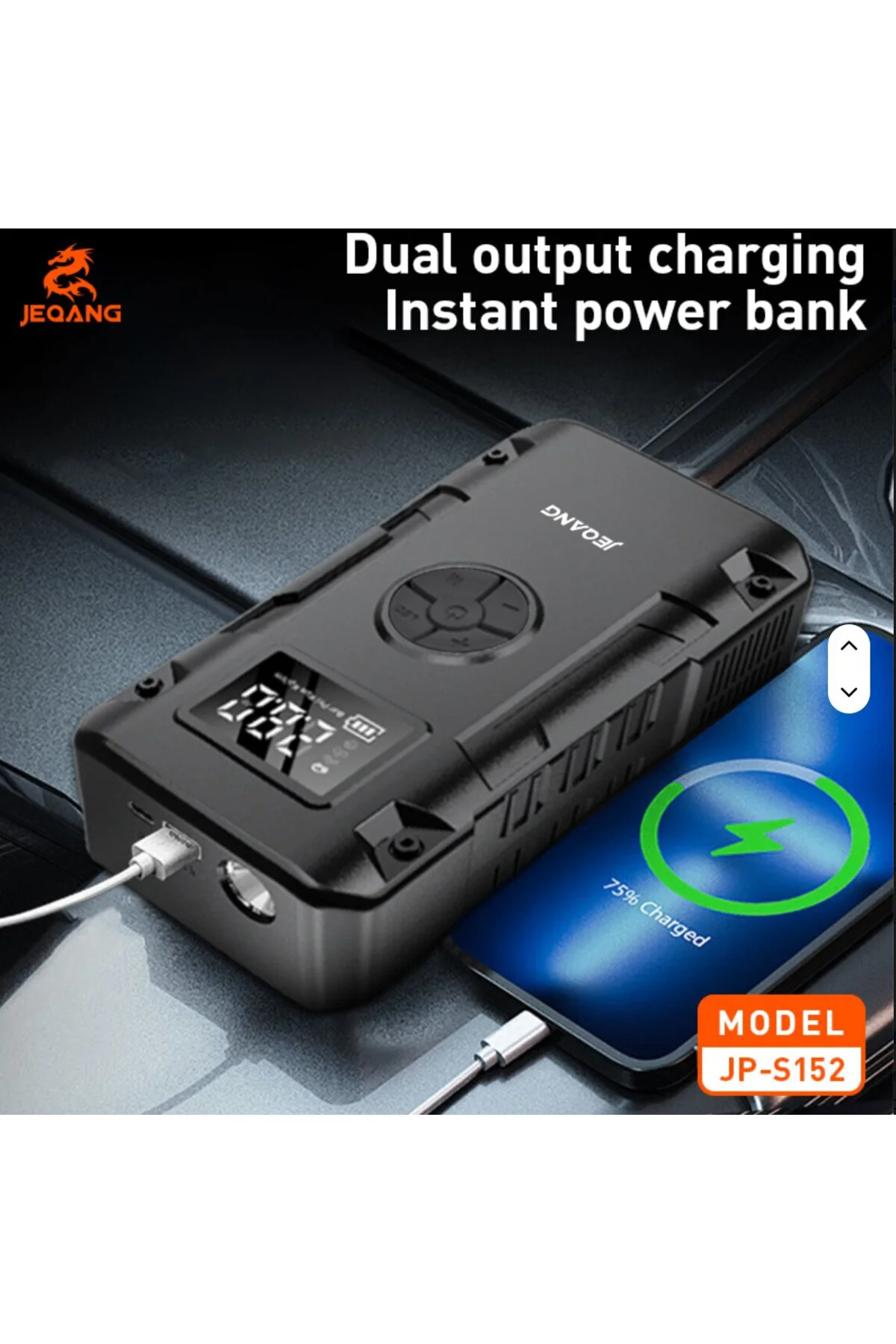 JP-S152 Akü Takviye Cihazı Lastik Şişirme Özellikli Powerbank 12V