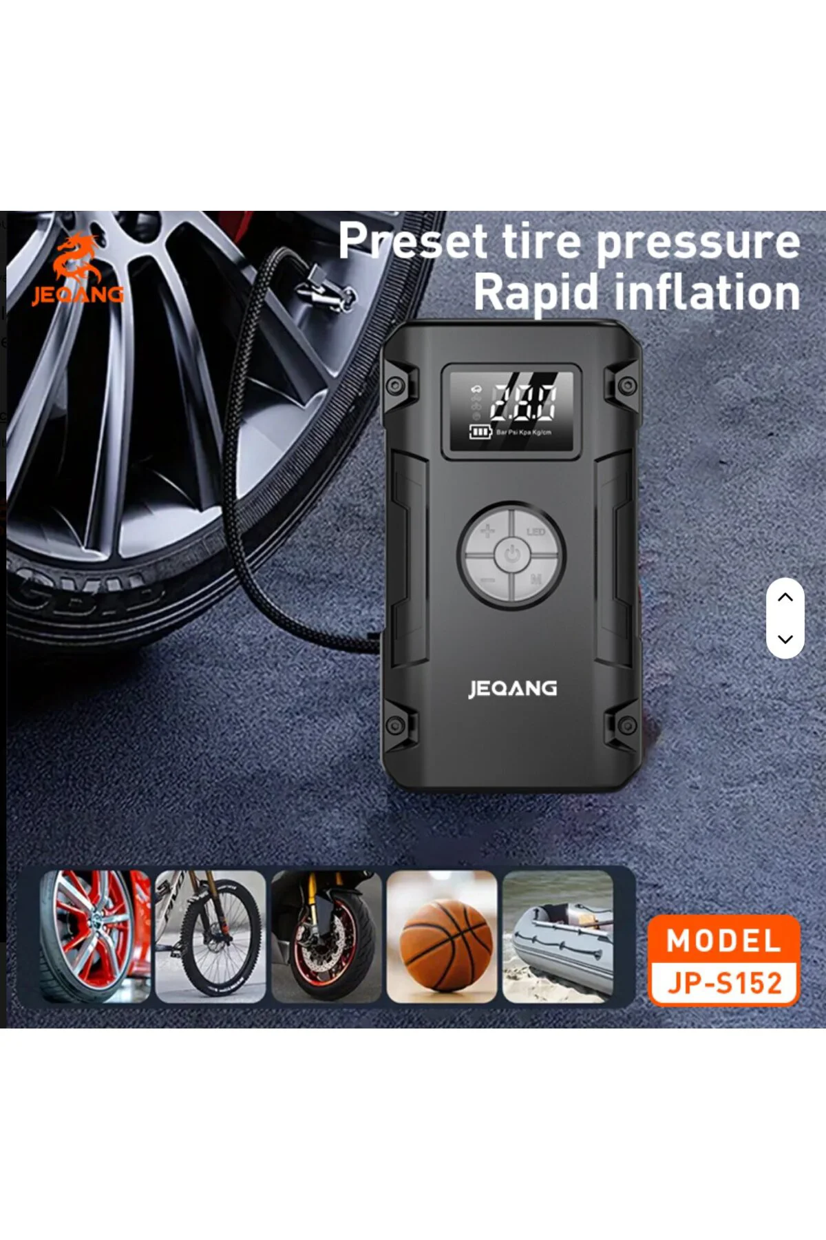 JP-S152 Akü Takviye Cihazı Lastik Şişirme Özellikli Powerbank 12V