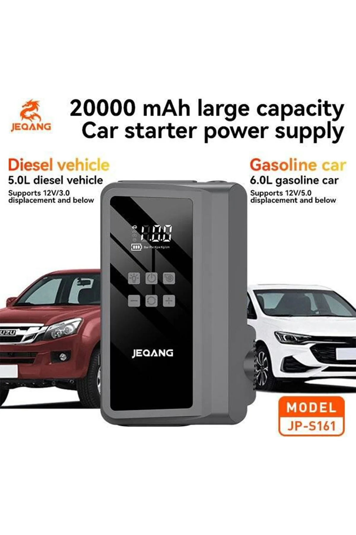 JP-S161 30000mAh Araç Akü Takviye Cihazı Araç Lastiği Şişirme Pow