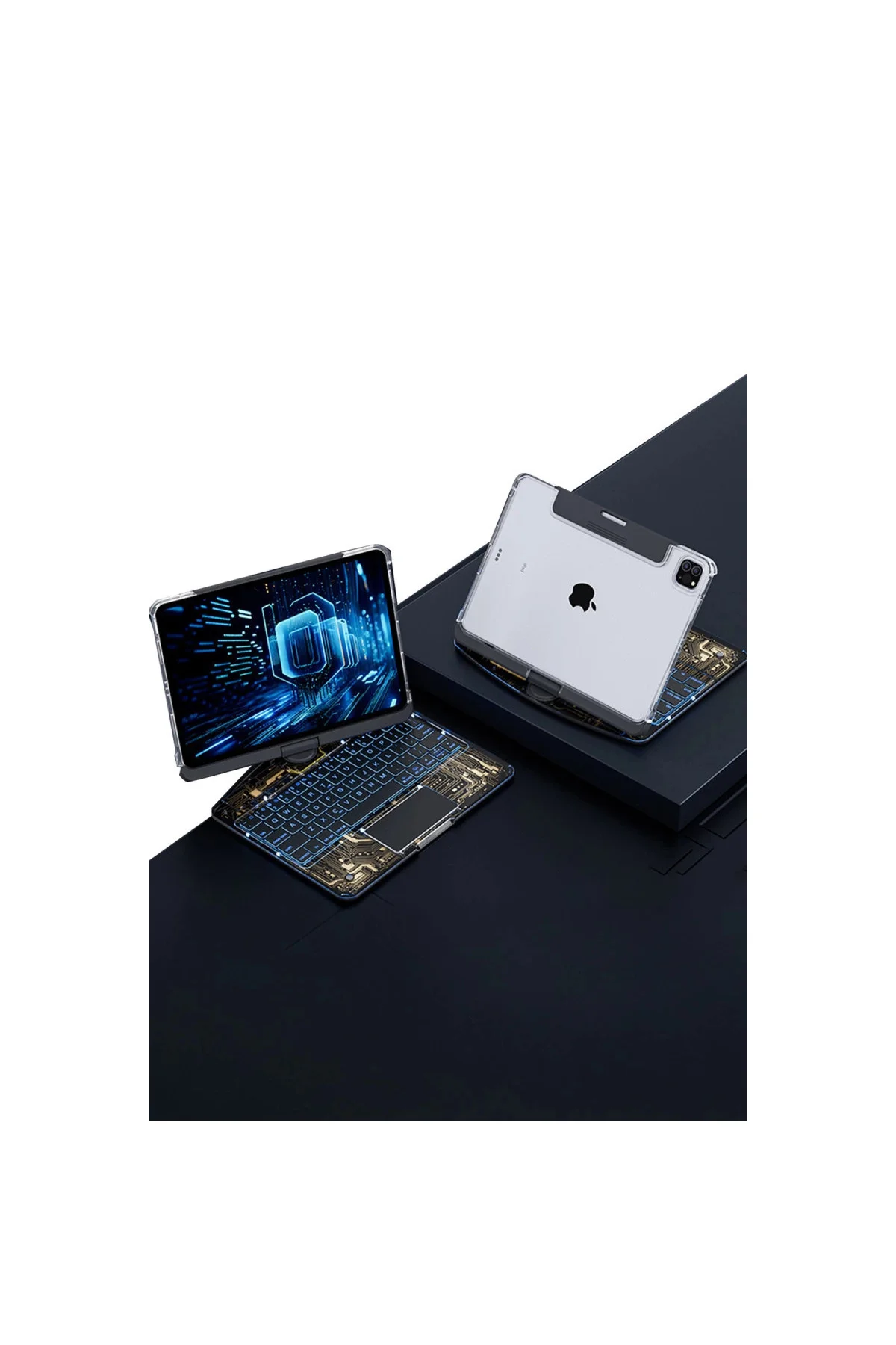 Jp11 İpad Pro 11 (2022) Kılıf Vales Dönen Ledli Klavyeli Tablet K