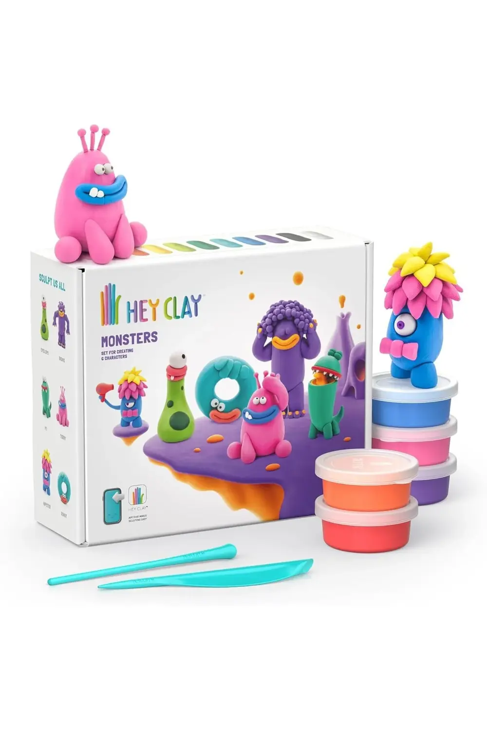 jptrShop CLAY Canavarlar - Çocuklar için Hava ile Kuruyan Kil Set