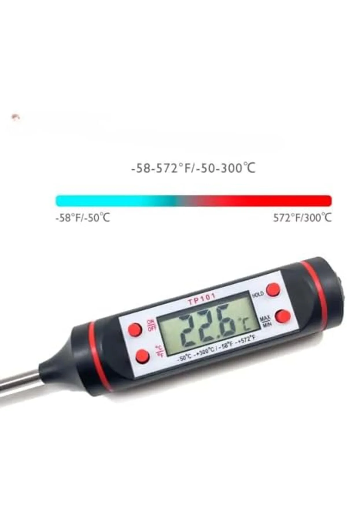 jptrShop Hoala Dijital Gıda Termometresi, Mutfak Termometresi, Geniş Sıcaklık Alanı, -50 °C (-