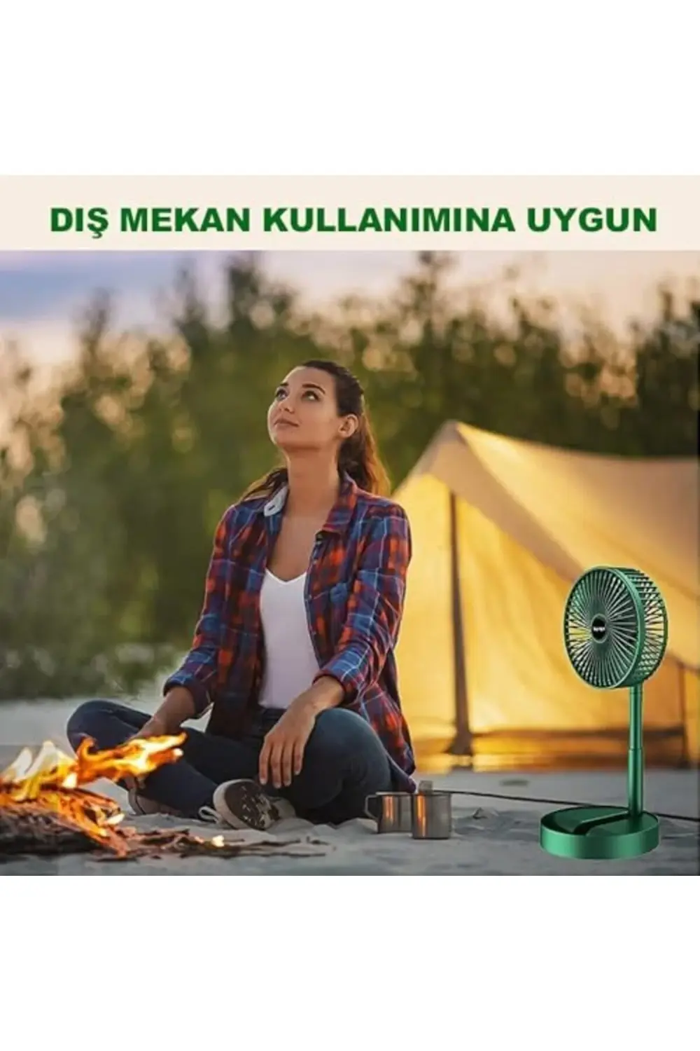 jptrShop Masaüstü Vantilatör Şarjlı Vantilatör Yükselebilen Fan S