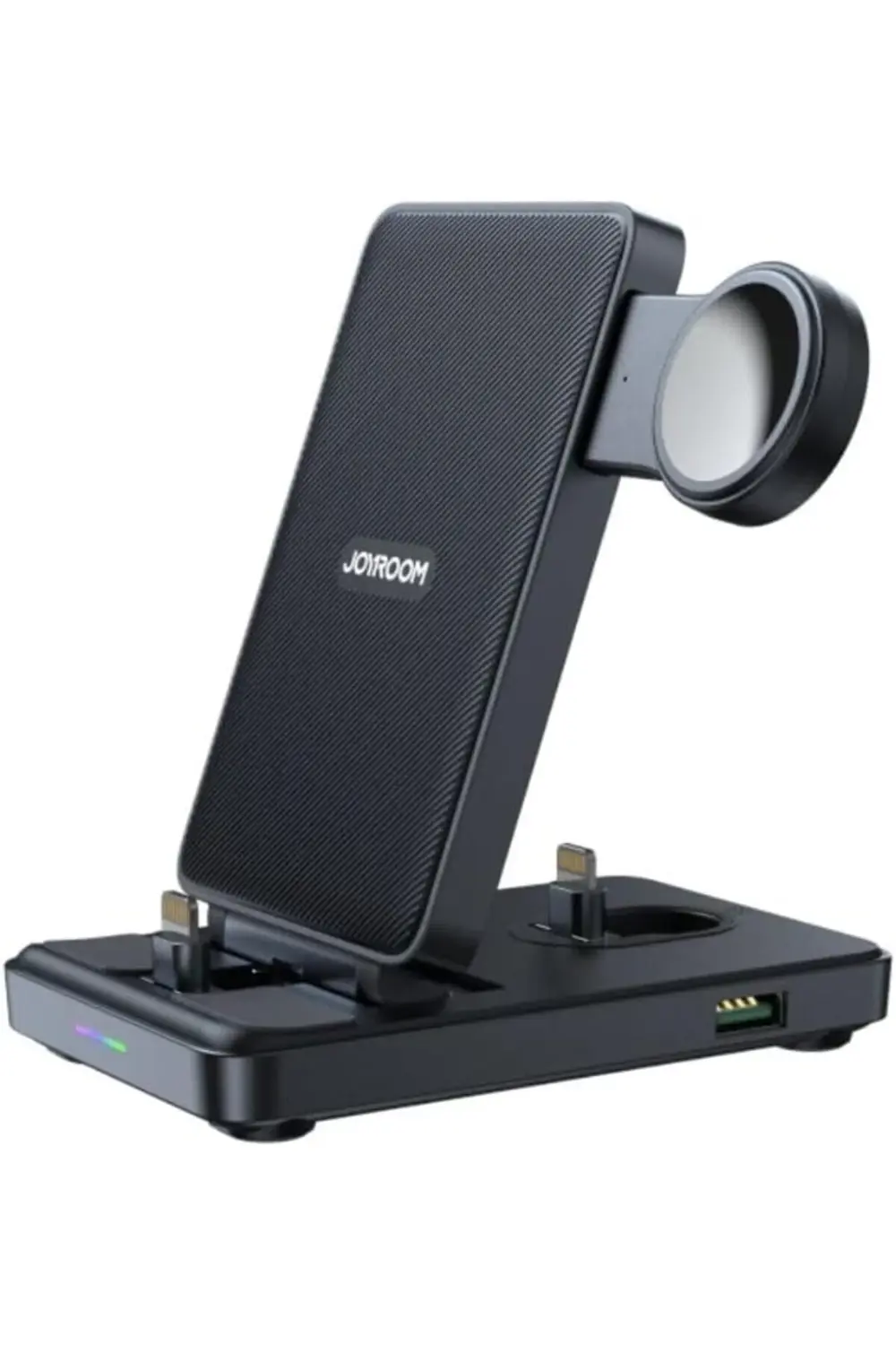 JR-WQS02 4-in-1 Katlanabilir Kablosuz Şarj İstasyonu Type-C Siyah