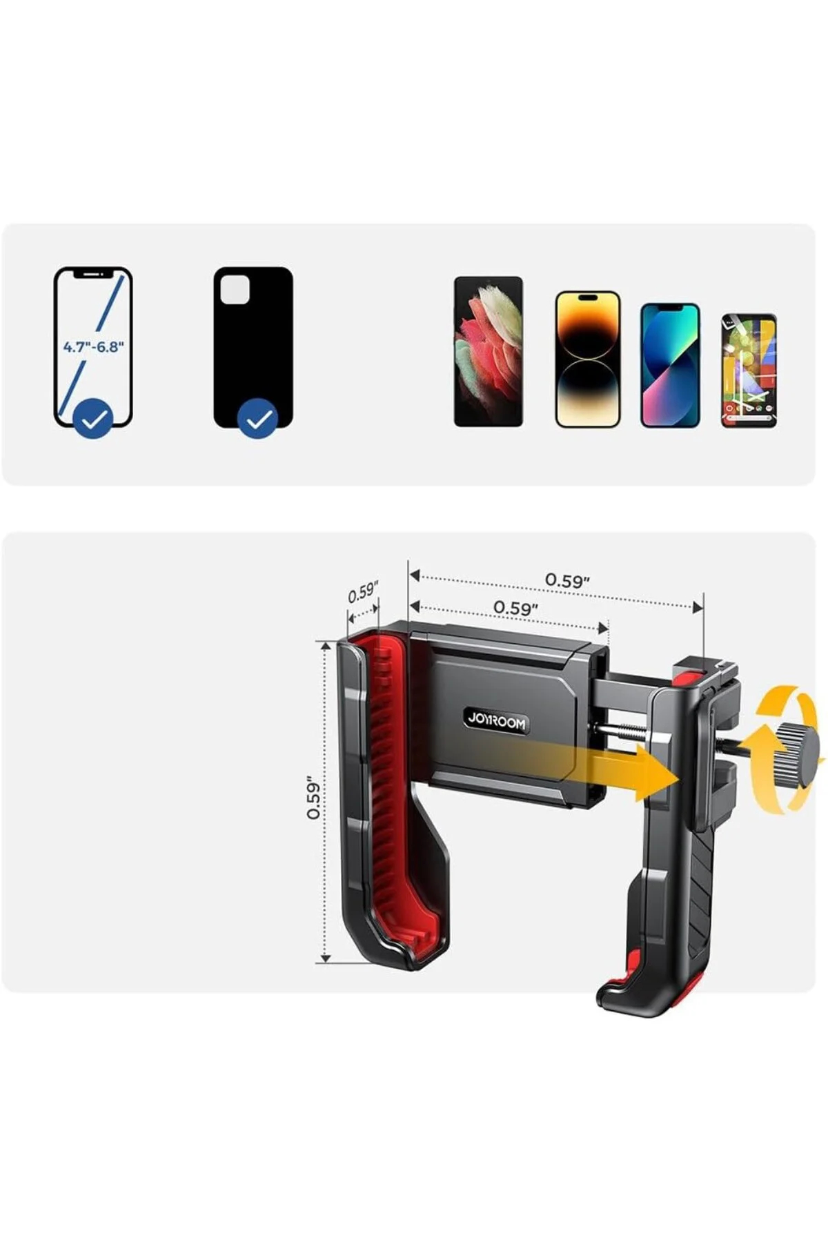 JR-ZS266 Bisiklet-Motosiklet Kıskaçlı Telefon Tutucu 4.7"-7" Gido JR-ZS266 Bisiklet-Motosiklet Kıskaçlı Telefon Tutucu 4.7"-7" Gido