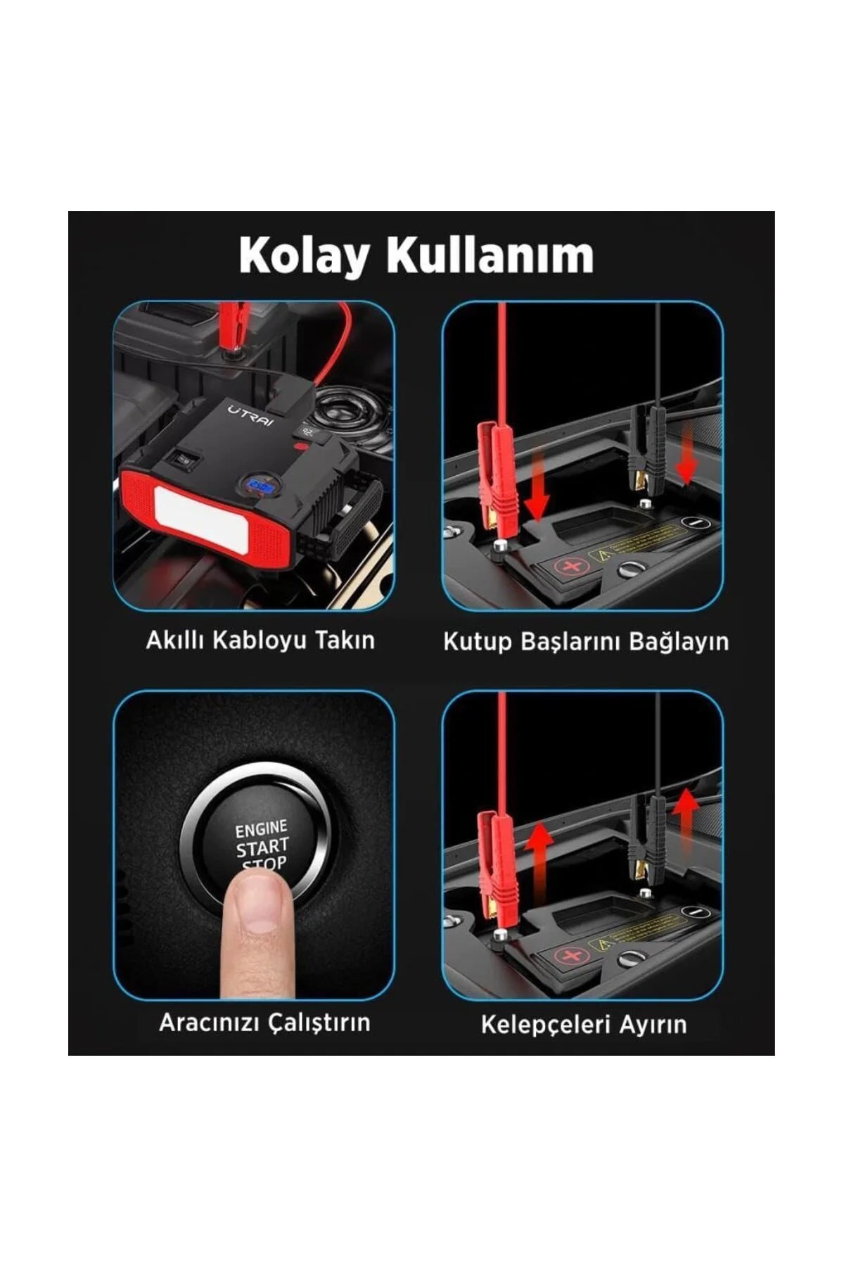 Jstar 5 24000mAh 2000A Jump Starter + Lastik Şişirme Pompası Taşı