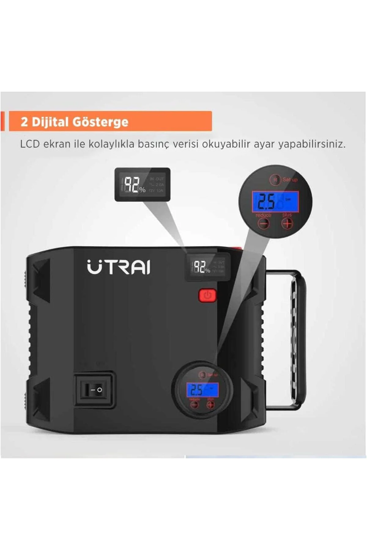 Jstar 5 24000mAh 2000A Jump Starter + Lastik Şişirme Pompası Taşı