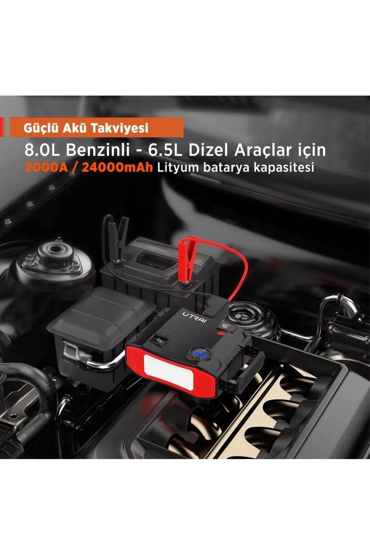 Jstar 5 24000mAh 2000A Jump Starter + Lastik Şişirme Pompası Taşı