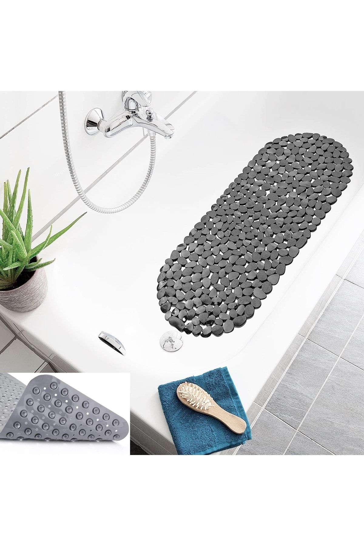 Transformacion J.Stone Design Gri 33 Vantuzlu Banyo Duş Kaydirmaz Paspas