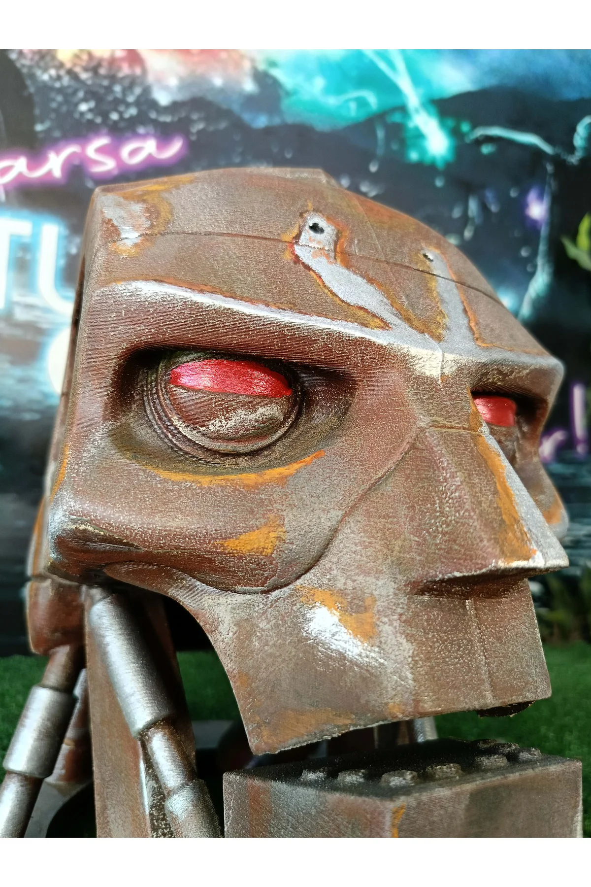 Judge Dredd 1995 ABC Warrior Robot Head Kafa 1/1 Gerçek Pas Efektli (Gerçek Boy)