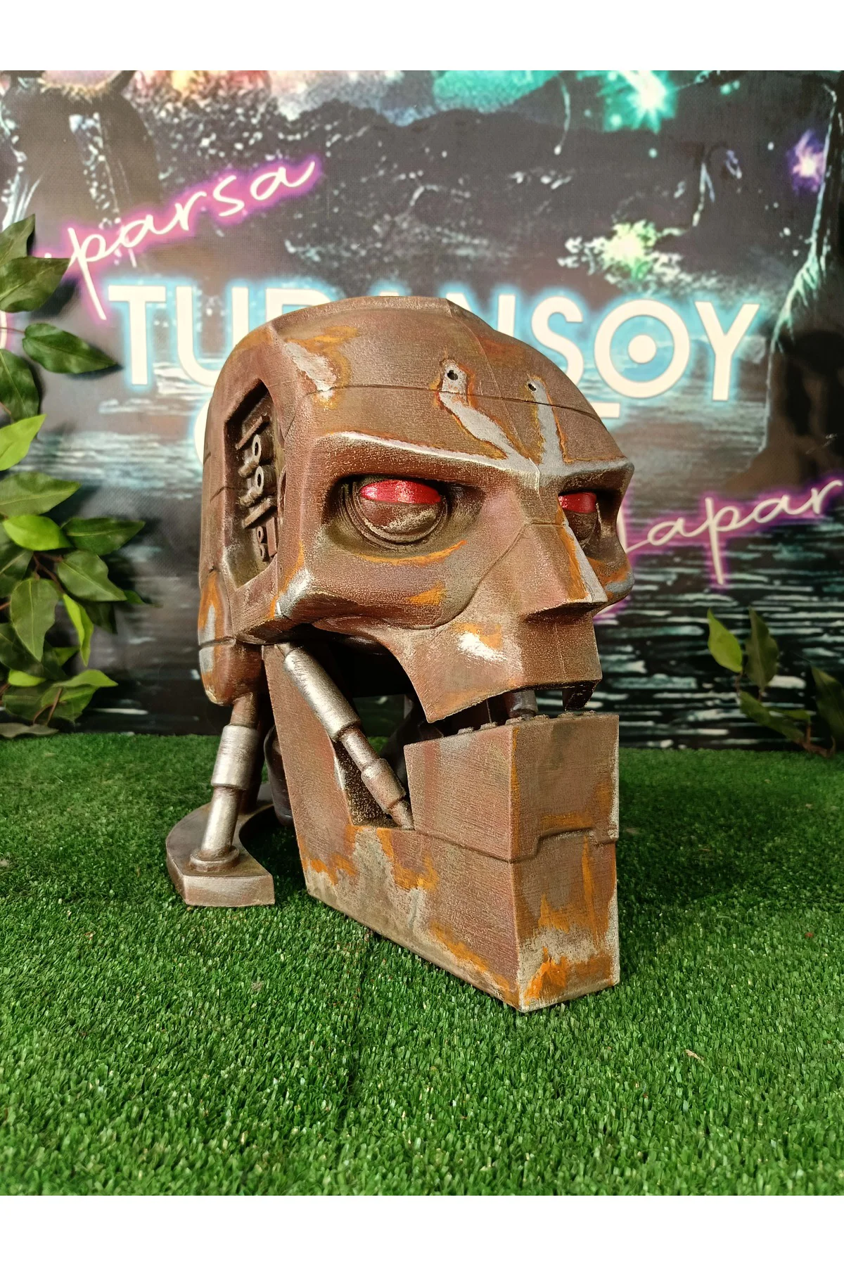 Judge Dredd 1995 ABC Warrior Robot Head Kafa 1/1 Gerçek Pas Efektli (Gerçek Boy)