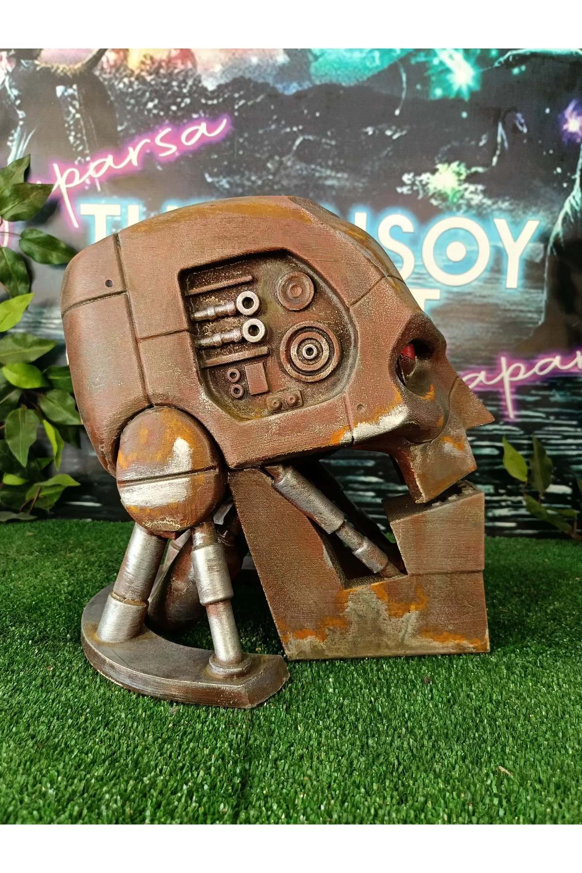 Judge Dredd 1995 ABC Warrior Robot Head Kafa 1/1 Gerçek Pas Efektli (Gerçek Boy)