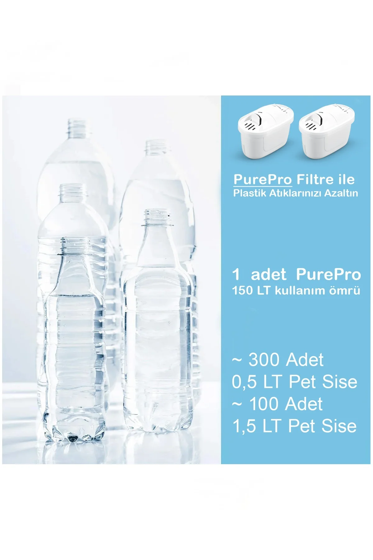 Jugg 3.5 Litre Su Arıtma Sürahisi + 9 Adet Filtre