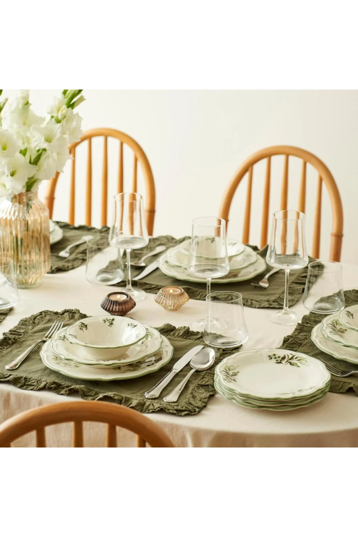 Julia Stoneware 24 Parça 6 Kişilik Yemek Takımı Yeşil