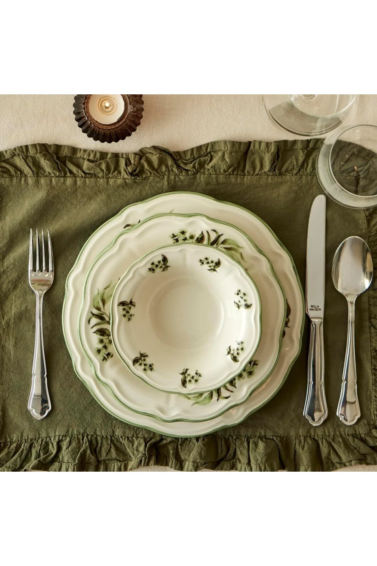 Julia Stoneware 24 Parça 6 Kişilik Yemek Takımı Yeşil