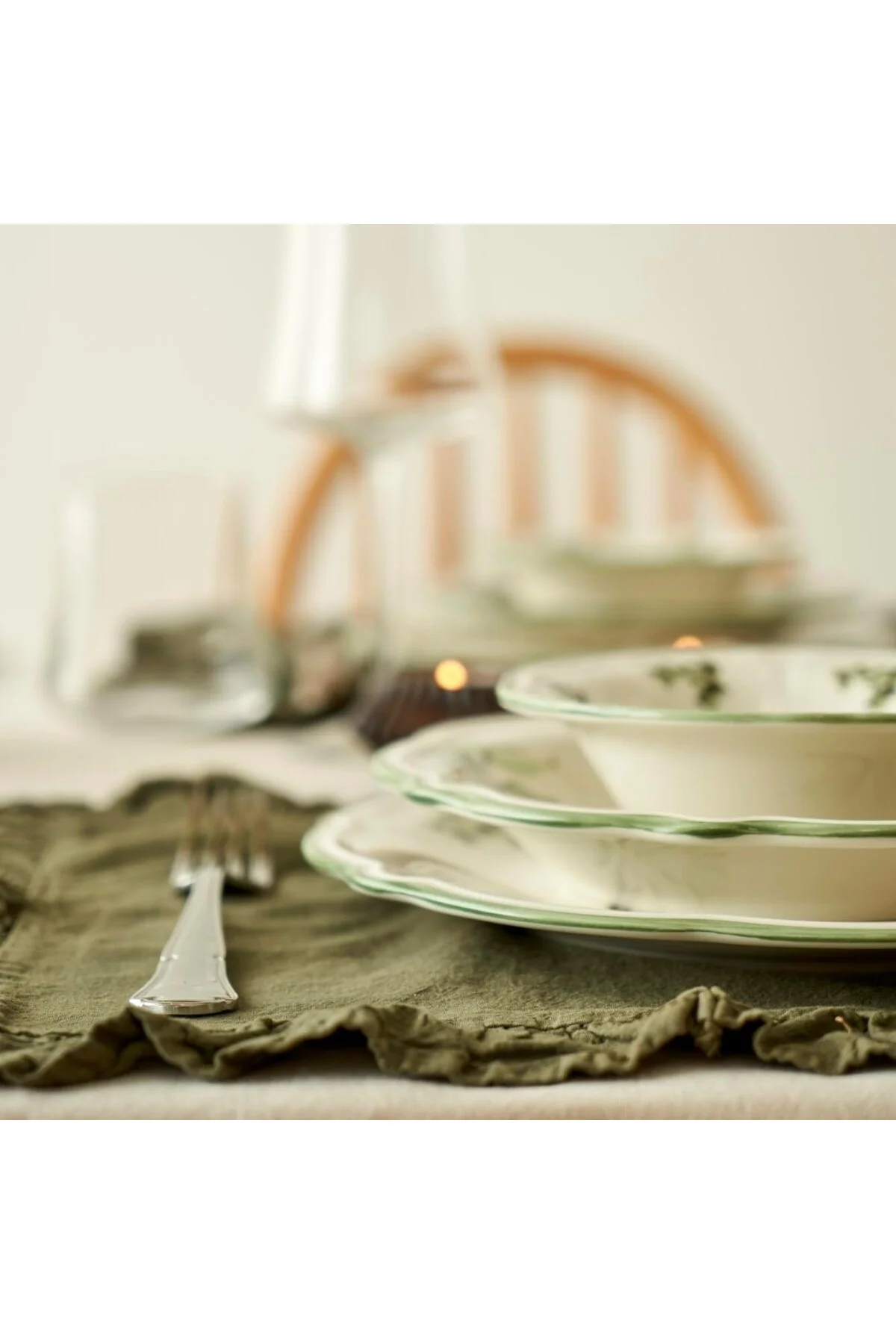 Julia Stoneware 24 Parça 6 Kişilik Yemek Takımı Yeşil