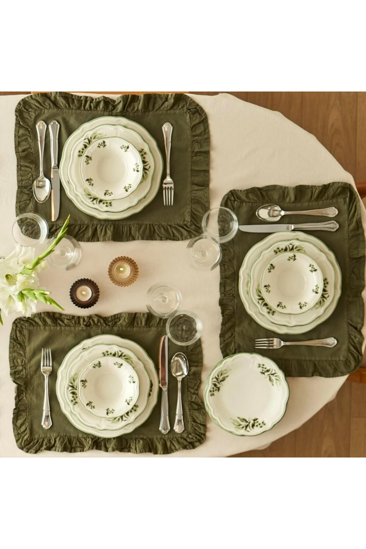Julia Stoneware 24 Parça 6 Kişilik Yemek Takımı Yeşil