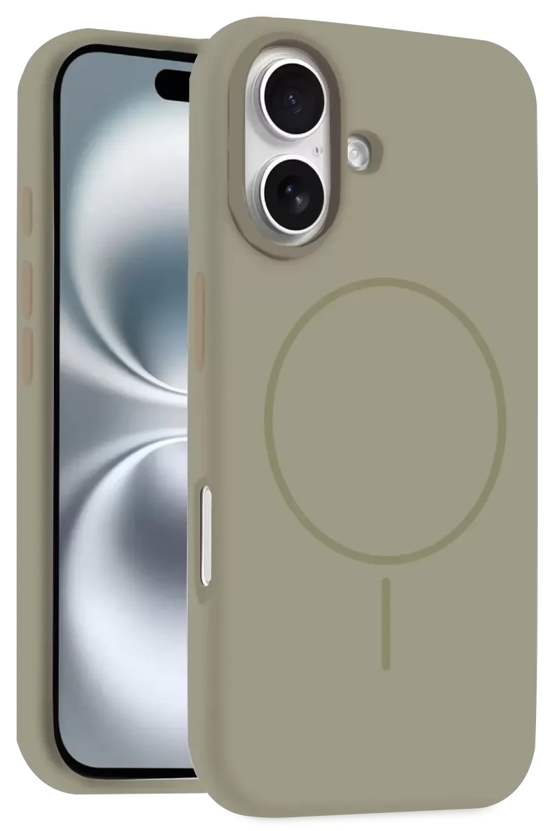 Jully Magsafe Kapak iPhone 16 Plus ile Uyumlu Çöl Titanyum Kılıf