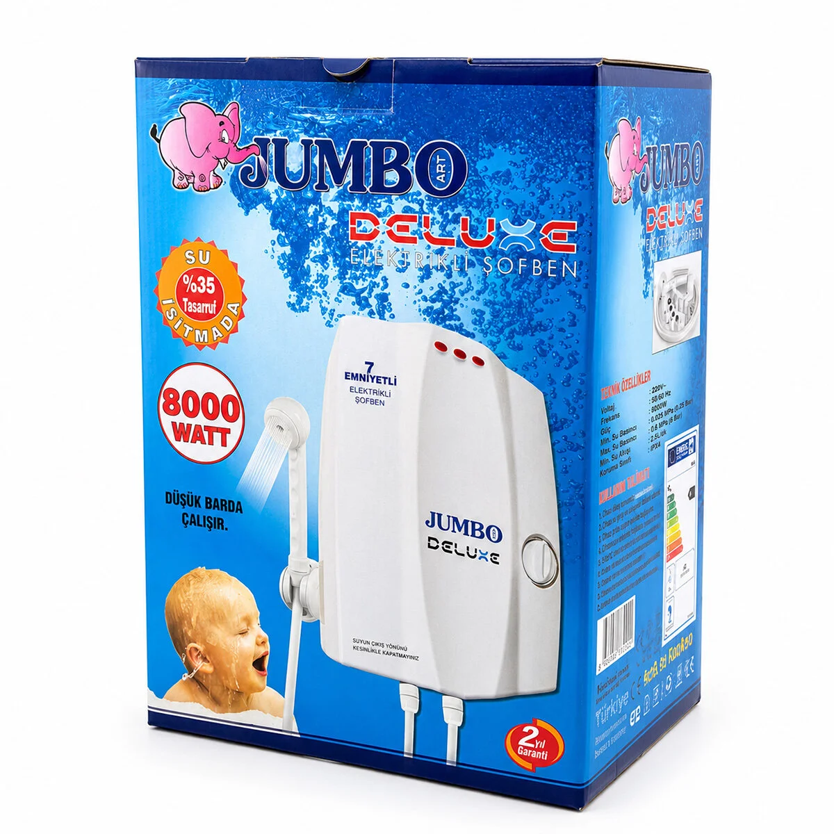 Jumbo Beyaz Elektrikli Şofben 7.500-9000W Fiyatı, Yorumları ve Özellikleri