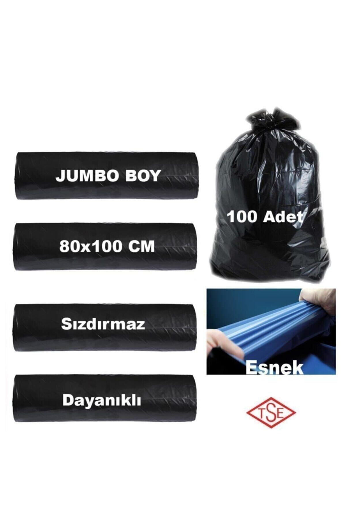 Ekoçev Jumbo Boy Cop Posetı 80X110 Cm (100Ad) Sıyah Dayanıklı Esnek