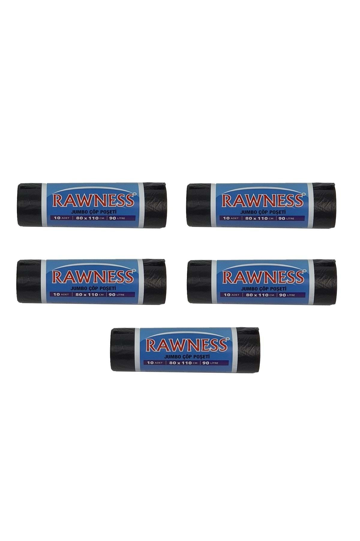 Rawness Jumbo Boy Çöp Poşeti Siyah 10 Lu 5 Rulo 80 X 110 Cm 400 Gr