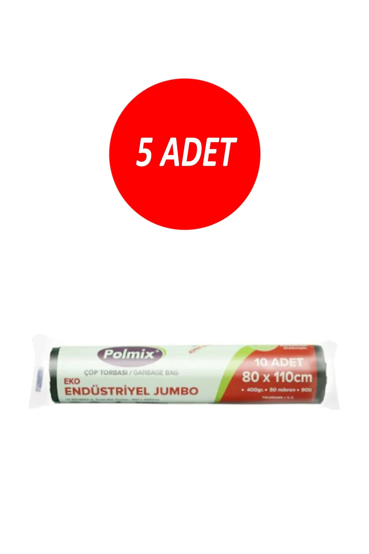 Jumbo Boy Endüstriyel Çöp Poşeti 80 X 110 Cm 10'lu 400 Gr Eko (5 