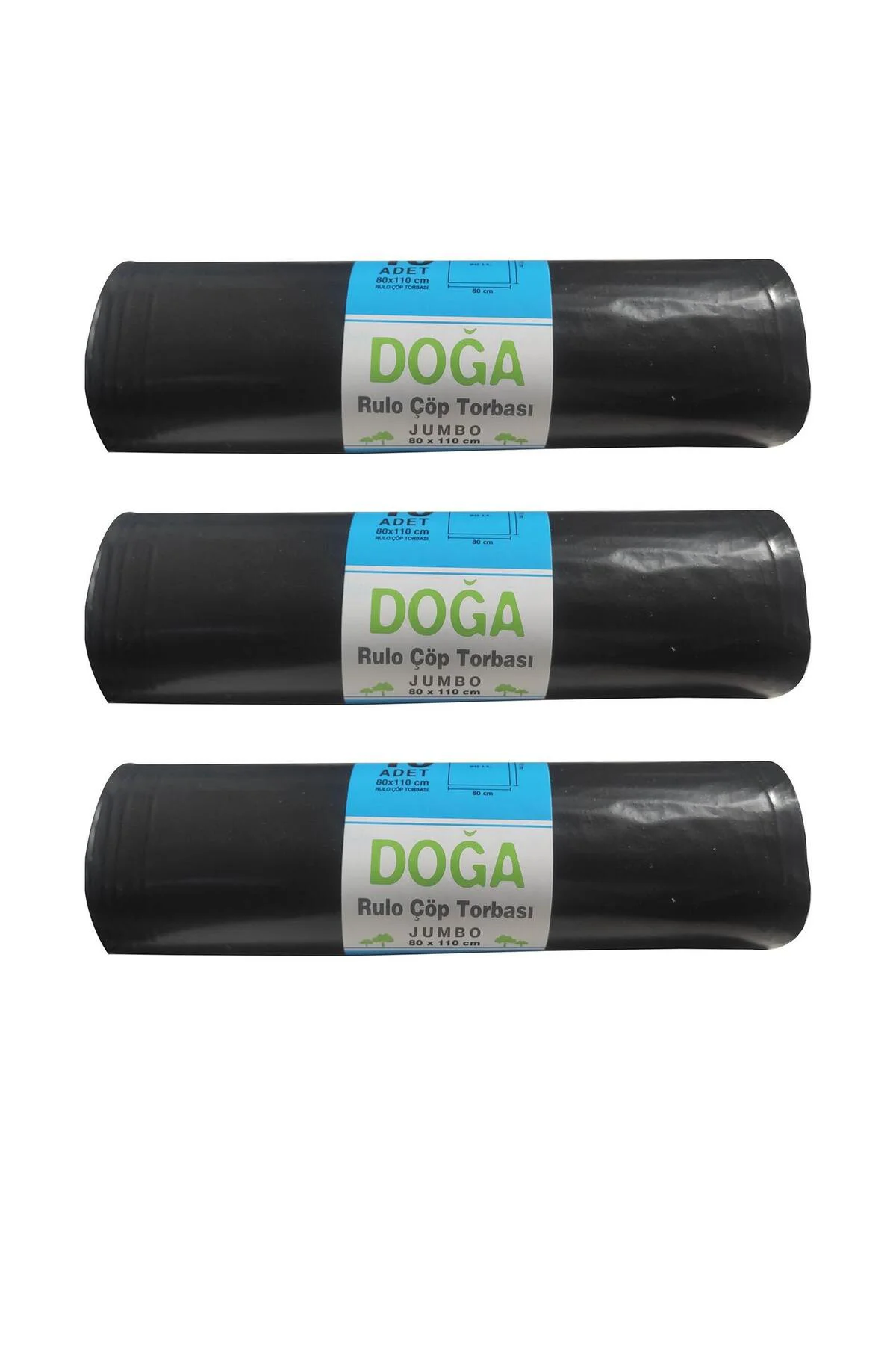 Jumbo Boy Siyah Çöp Torbası Poşeti - 300 Gr. - 90 Litre - 80 x 11