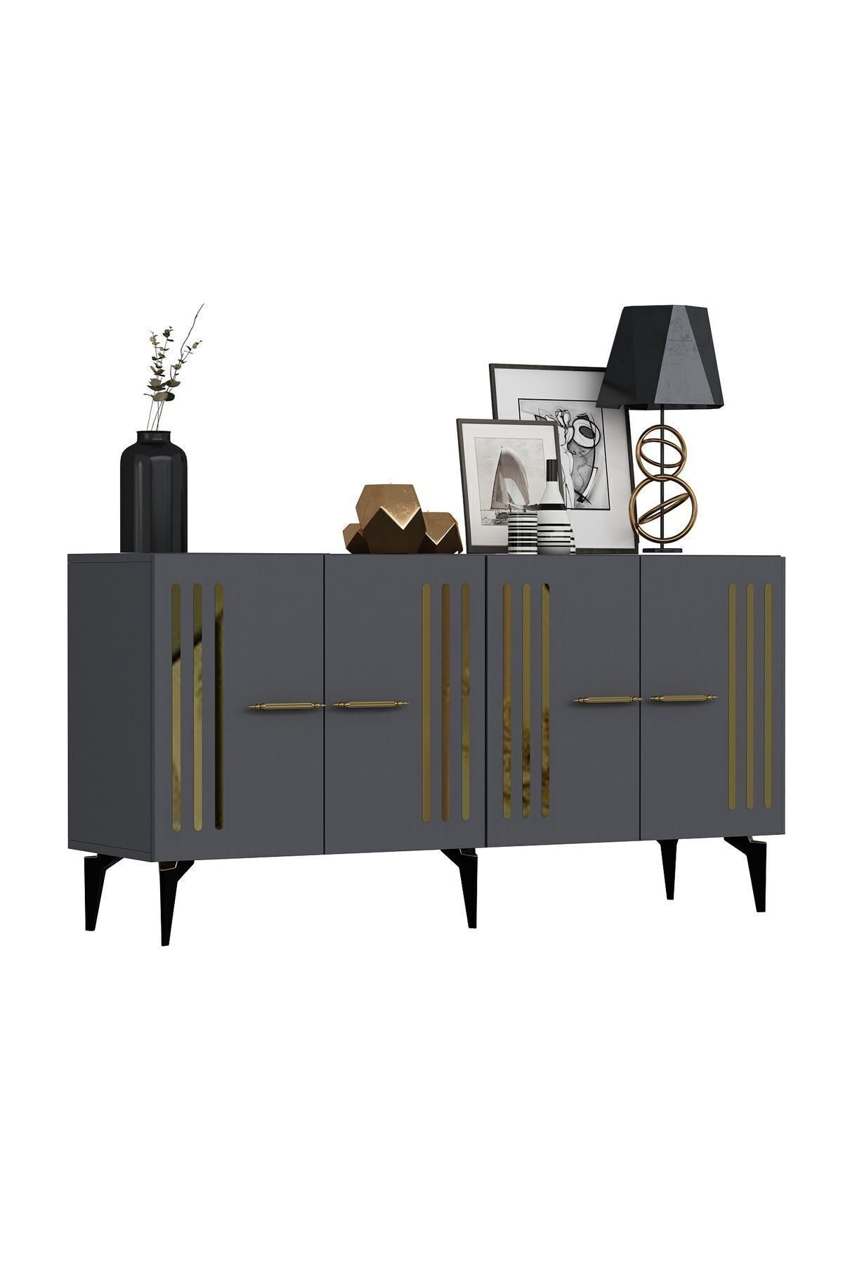 Cantek Dizayn Junes Konsol Antrasit-Altin