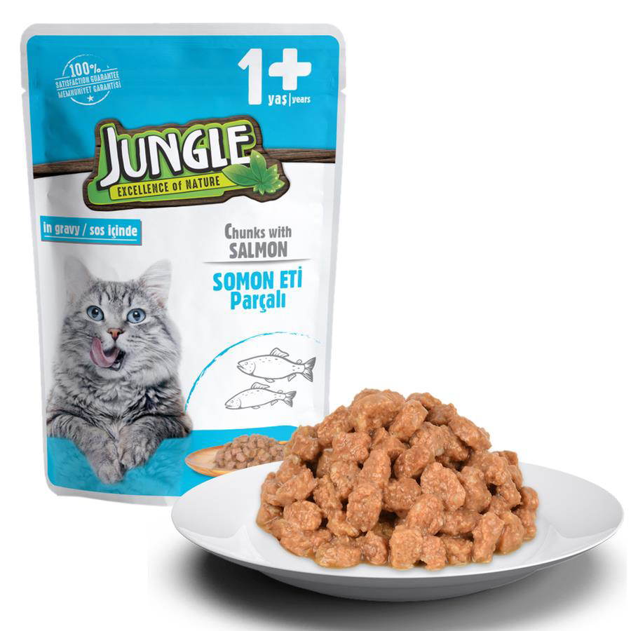 Jungle Pouch Somonlu Kedi Konserve 100 gr