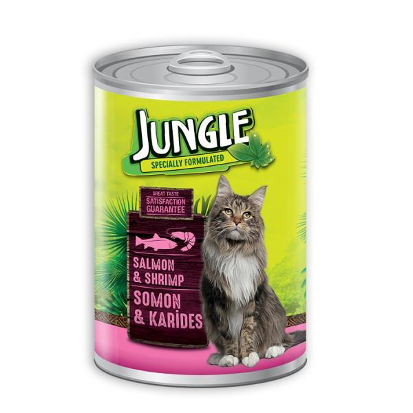 Jungle Somon Balıklı ve Karidesli Kedi Konserve 415 gr
