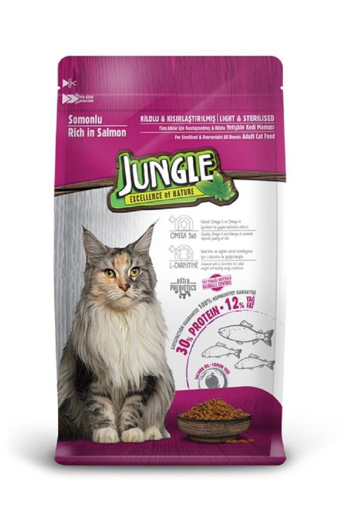 Jungle Sterilesed Somonlu Kısır Kedi Maması 500 Gr