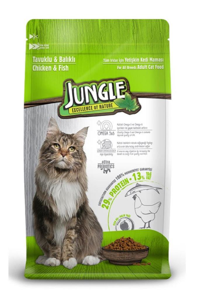 Jungle Tavuklu Balıklı Kedi Maması 500 Gr
