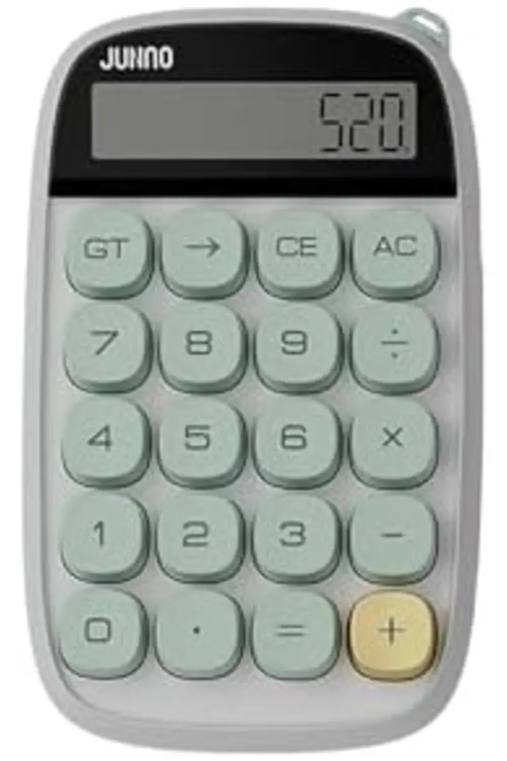 JUNNO Kompakt Hesap Makinesi, LCD Ekran, Mint Yeşili Tuşlar, 14.8