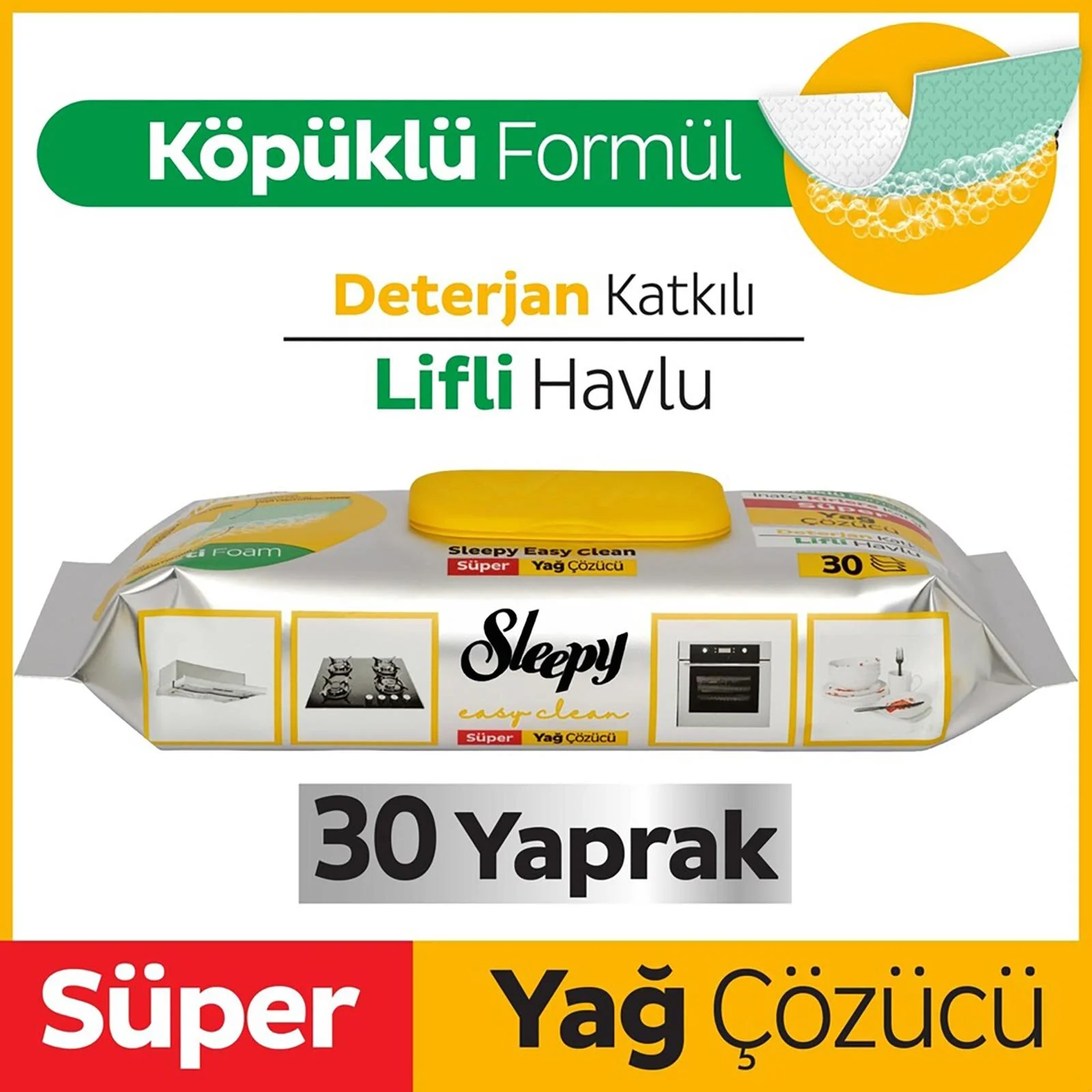 Just Cheap Store Sleepy Yüzey Temizlik Havlusu 30 Adet Yağ Çözücü Just Cheap Store Sleepy Yüzey Temizlik Havlusu 30 Adet Yağ Çözücü