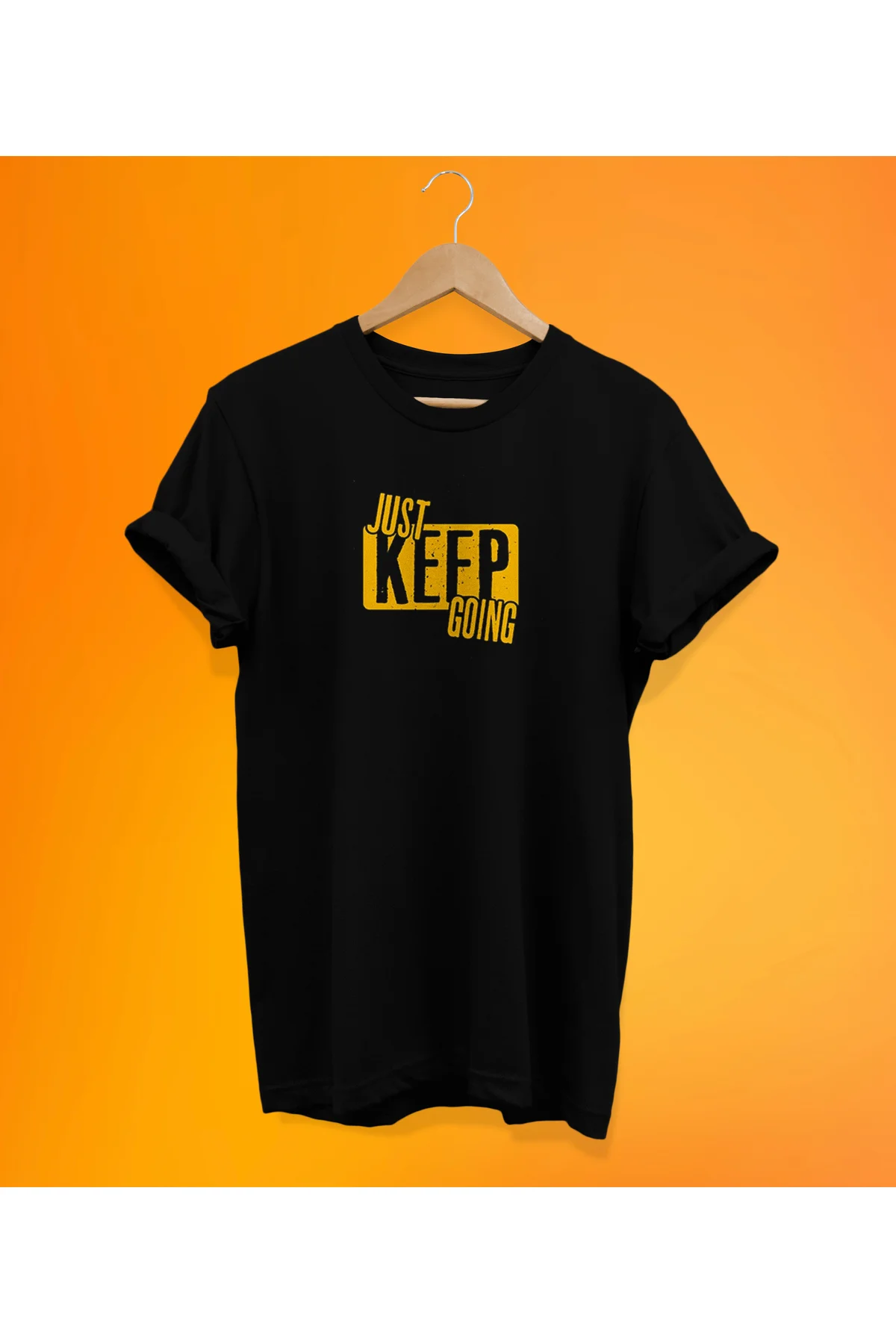 Just Keep Going Baskılı, %100 Pamuk Basic (Normal Beden) T-Shirt