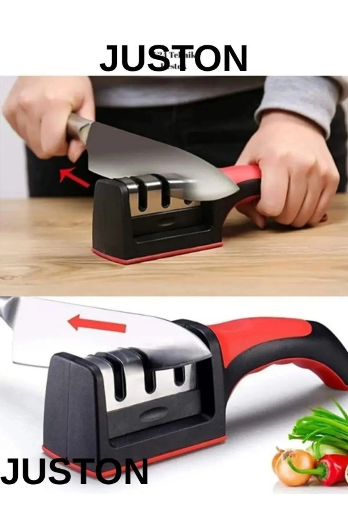 Juston Bıçak Bileyici 3 Açılı Elmas Tungsten Çelik El Bıçakları B