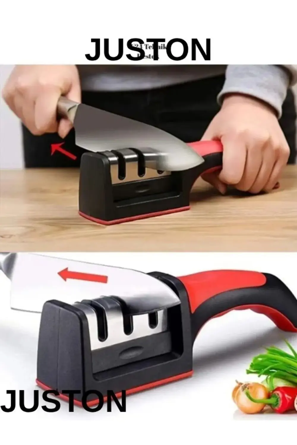 Juston Bıçak Bileyici 3 Açılı Elmas Tungsten Çelik El Bıçakları B