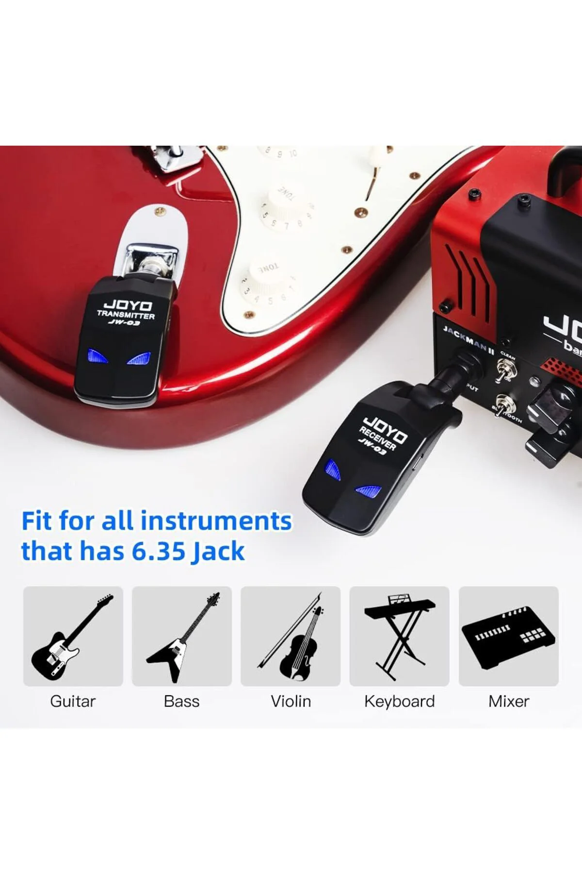 JW-03 2.4G Wireless Gitar kablosuz gitar verici alıcı dijital ŞAR