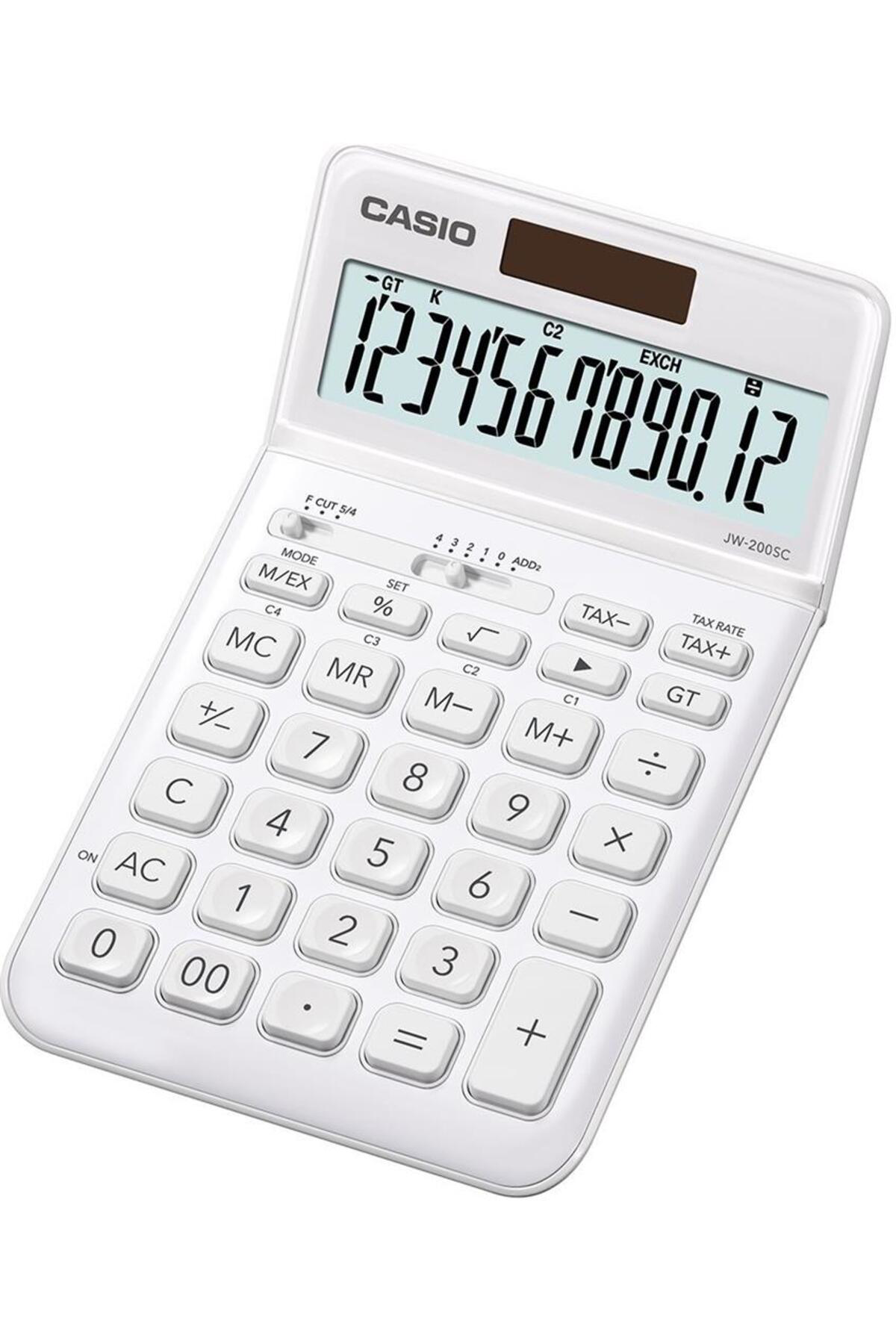 Casio Jw-200Sc-We 12 Hane Beyaz Masa Üstü Hesap Makinesi