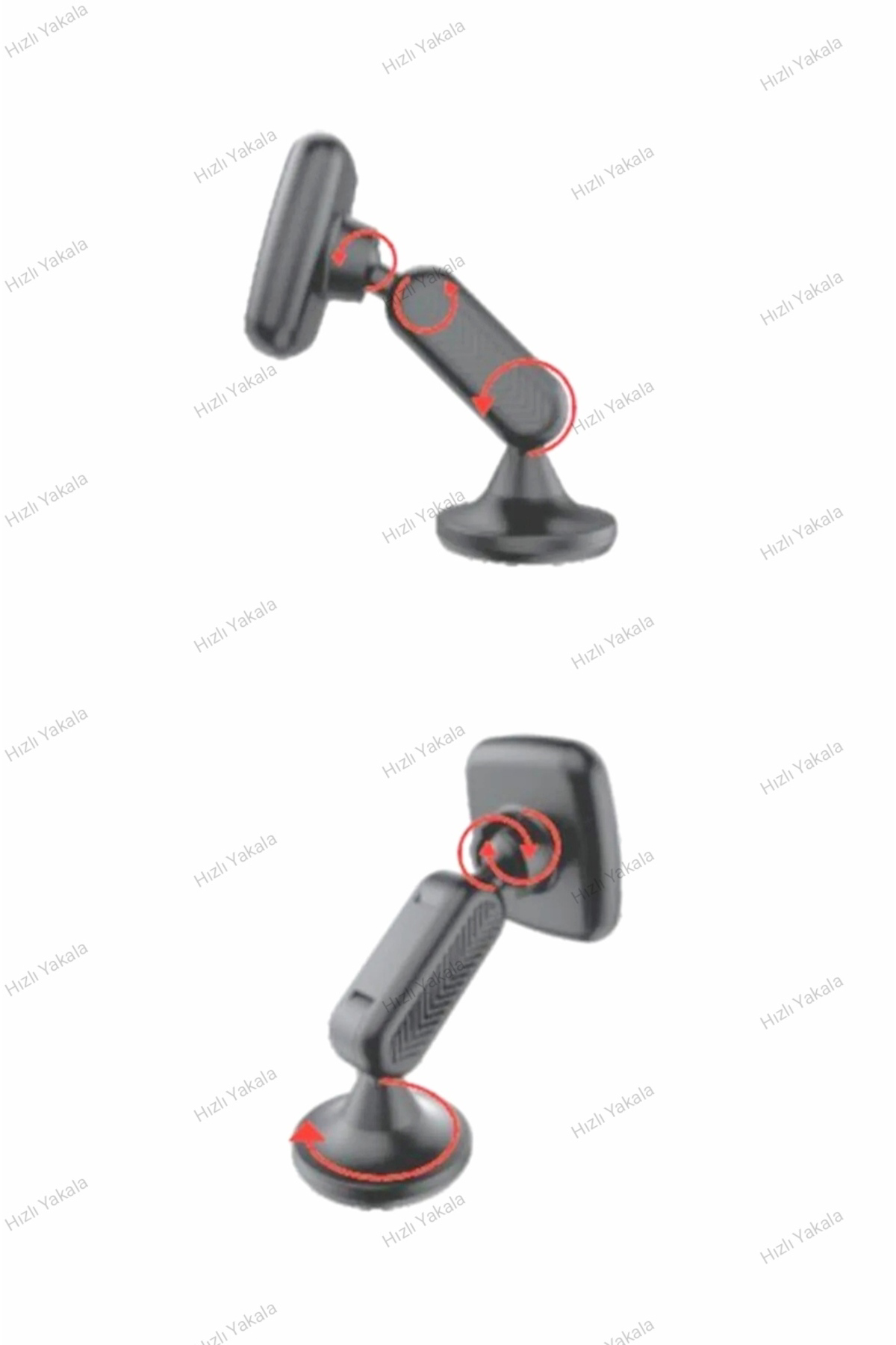 Hızlı Yakala Jx-022 360° Dönen Araba Telefon Tutucusu Mıknatıslı Siyah