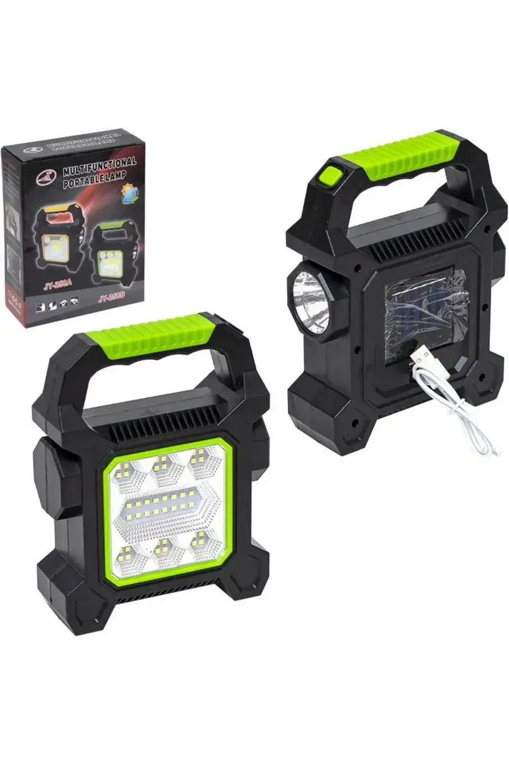 Jy-258c 3 Kademeli Şarjlı Çok Fonksiyonlu Solar Panelli Işıldak (