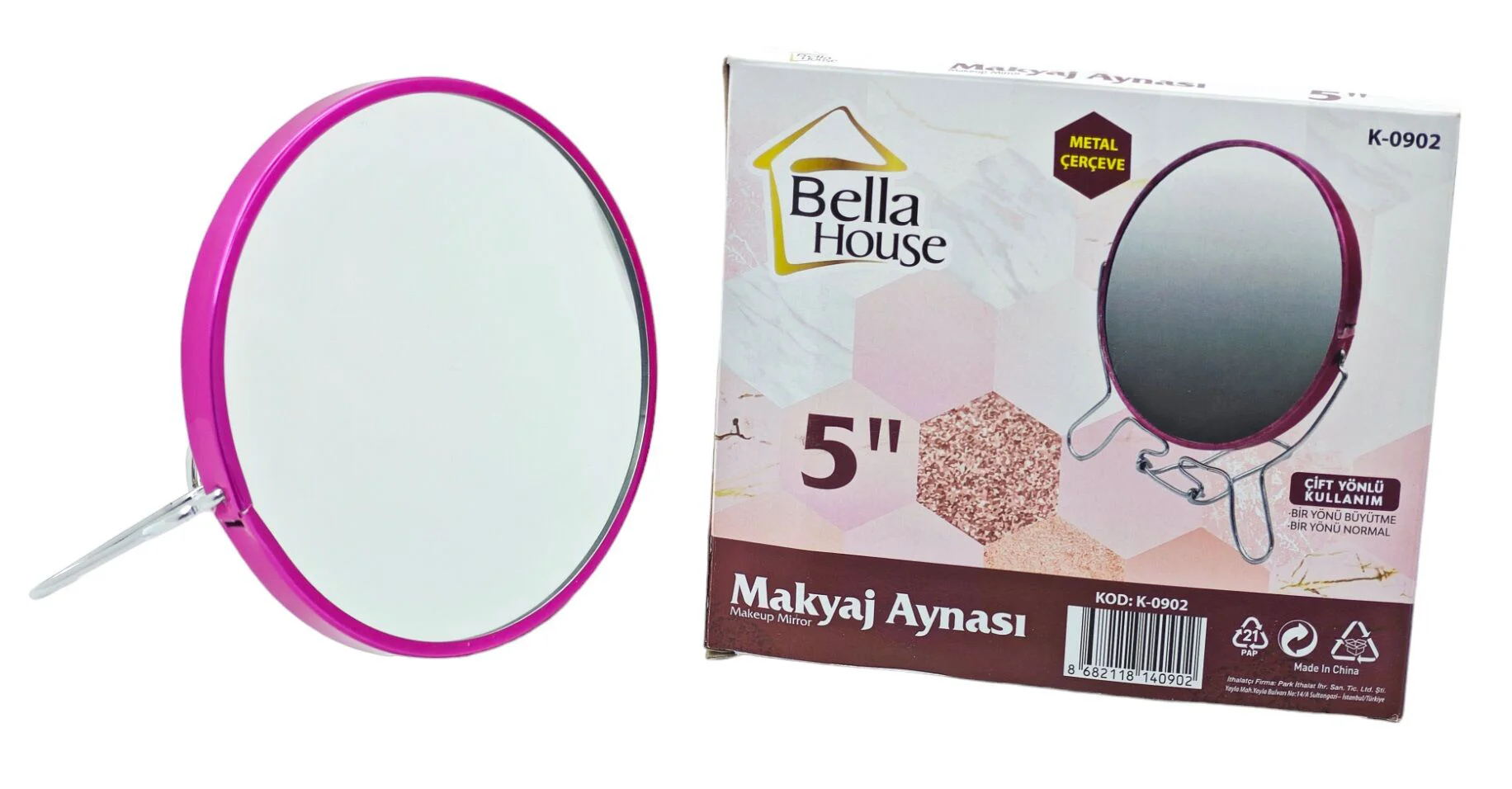 K-0902   Bella House Makyaj Aynası - Çift Yönlü