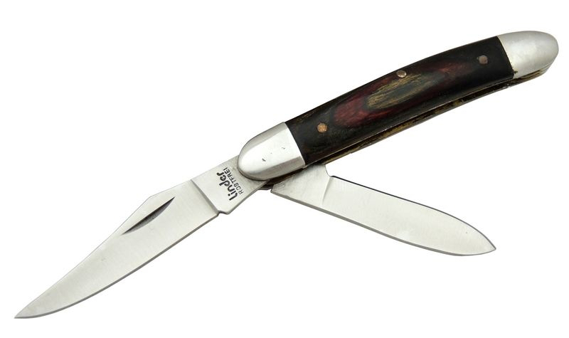 K-21 Linder Çiftli / Çift Ağızlı Çakı 14,5 cm - Ahşap Saplı, Manu