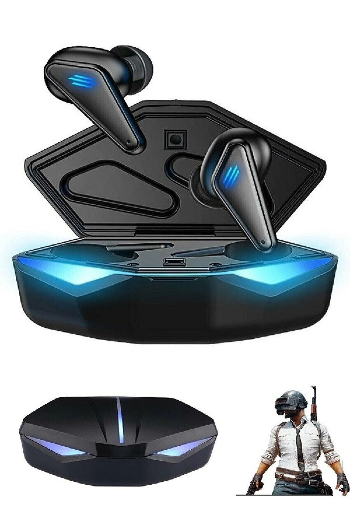 Just Cheap Store K-55 True Kablosuz Oyuncu Kulakliği İşikli Kulakiçi Bluetooth Kul