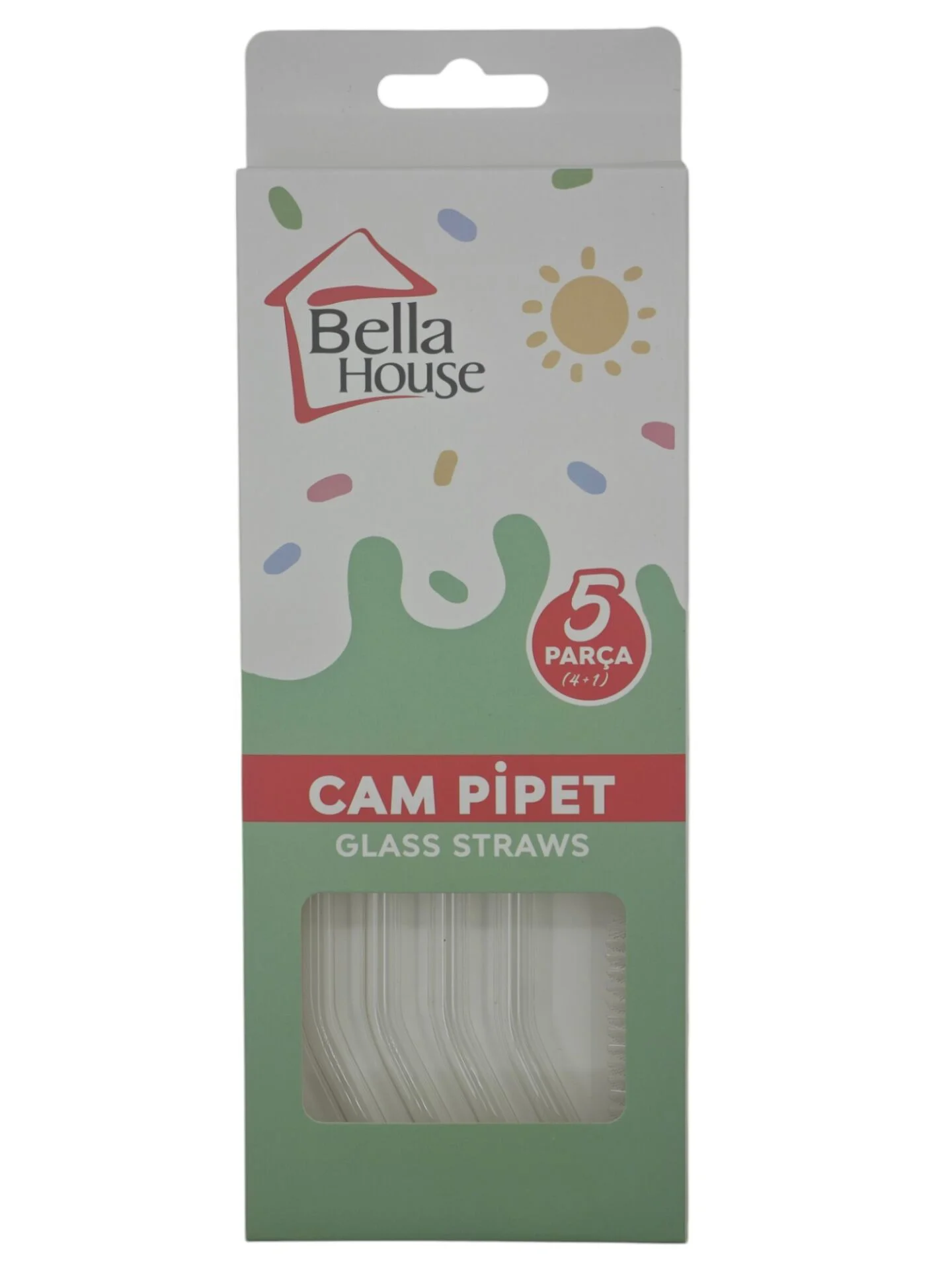 K-6340   Bella House 5li Cam Pipet - Şeffaf